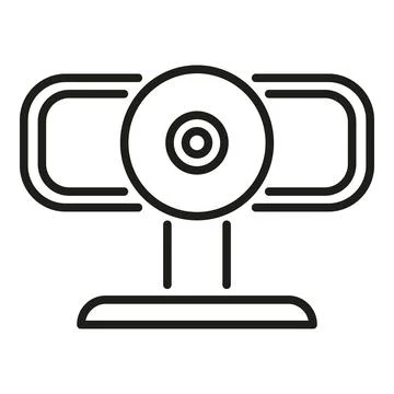Webcam device for online video communication technology Illustrazione stock
