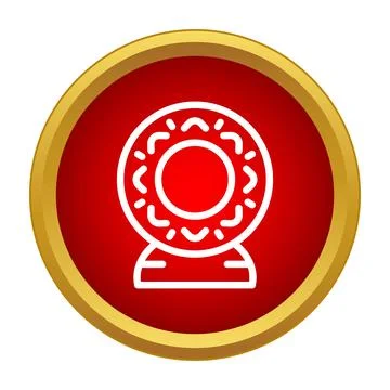 Webcam device outline icon in red circle Stock Illustration