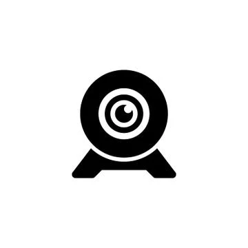 Webcam, Digital Web Camera Flat Vector Icon 스톡 일러스트