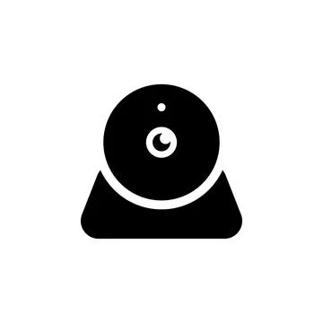 Webcam, Digital Web Camera Solid Flat Vector Icon Isolated on White Backgroun Stock Illustration