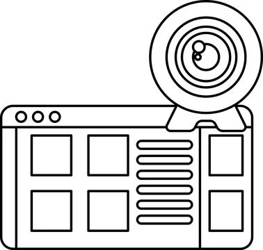 A webcam is displayed on a computer screen Stock-Illustration
