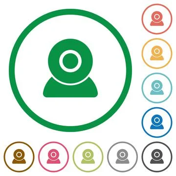 Webcam flat icons with outlines Stockillustratie