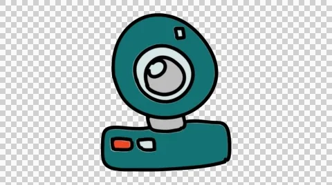 Webcam hand drawn color icon animation with transparent background Stock Footage 44151808