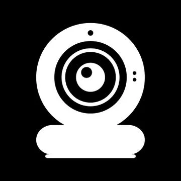 Webcam icon on black. Stock Illustration