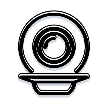 Webcam icon with camera lens for communication Stock Illustration