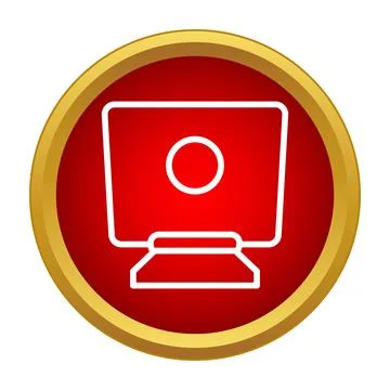 Webcam icon depicting a device for online video calls Stock Illustration