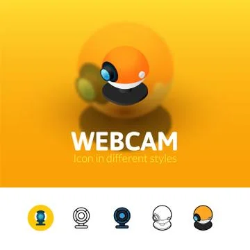 Webcam icon in different style Illustrazione stock