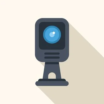Webcam icon with flat design style and long shadow Stock Illustration