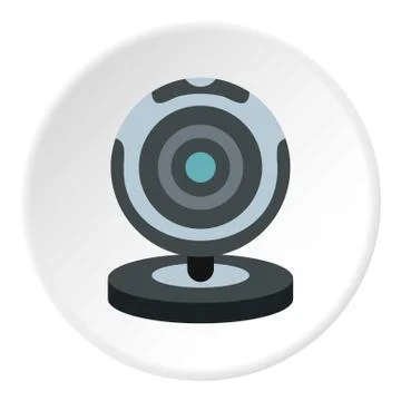 Webcam icon, flat style Stock Illustration