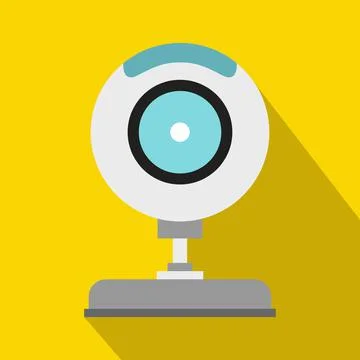 Webcam icon in flat style Stock Illustration