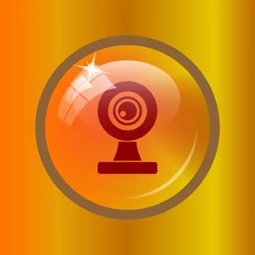 Webcam icon. Internet button on colored background. . Stock Illustration