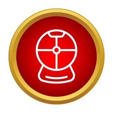 Webcam icon in a red circle creating an emblem for technology Stock Illustration