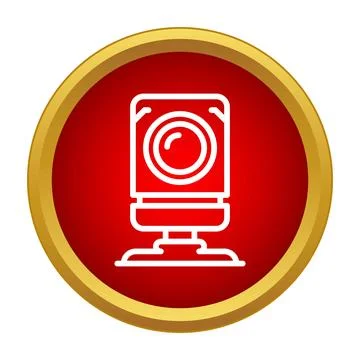 Webcam icon representing digital video communication technology Illustrazione stock
