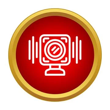 Webcam icon transmitting live video recording communication signal Illustrazione stock