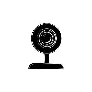 Webcam icon vector black on white background Stock Illustration