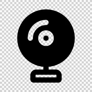 Webcam Icon Vector. Flat black symbol. Pictogram is isolated on a white backgrou Stock Illustration