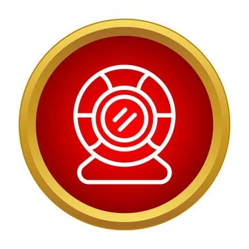 Webcam icon with video communication technology concept Illustrazione stock