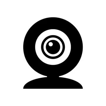 Webcam icon on white. Illustrazione stock