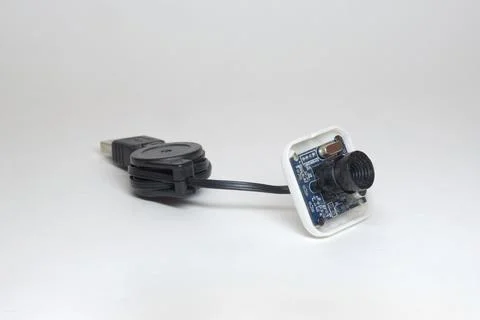 WEBcam with manually retractable lens. main board under dismantled housing .. Stock Photos