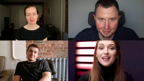 Webcam millennials conference Stock Footage 129420928