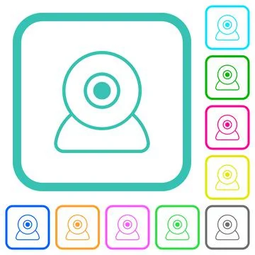 Webcam outline vivid colored flat icons Illustrazione stock
