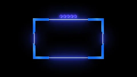 Webcam Overlay Neon Blue Loop Animation, Neon Facecam Flicker for Stream Ov.. Stock Footage 310949355