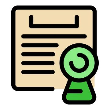 Webcam recording a document with important information Stock Illustration
