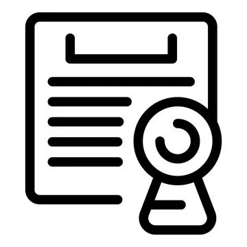 Webcam recording document with lines representing text representing video c.. Stock Illustration