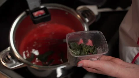 Webcam recording of a step-by-step recipe for cooking Christmas cake Stock Footage 166401693