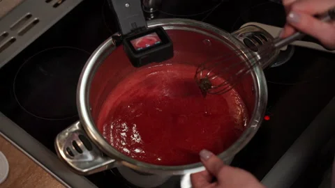 Webcam recording of a step-by-step recipe for cooking Christmas cake Stock Footage 166432826