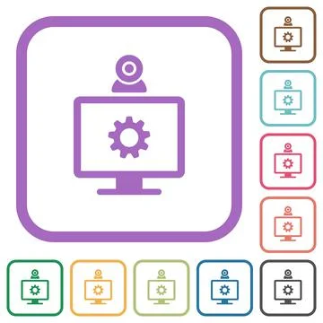 Webcam settings simple icons Stock Illustration