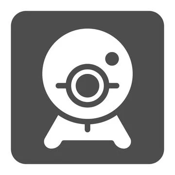 Webcam solid icon, online education concept, chat camera sign on white Stock Illustration