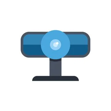 Webcam transmitting video for online communication Stock Illustration