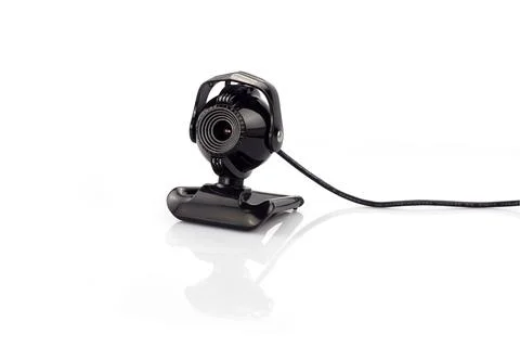 Webcam with wire isolated on white background Stock Photos