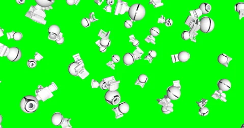 Webcams falling slow motion 3d animation Stock Footage 241838891