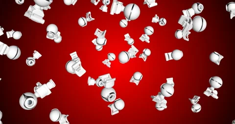 Webcams falling slow motion 3d animation Stock Footage 241838927