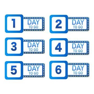 WebCountdown days 1 2 3 4 5 6. Vector illustration Illustrazione stock