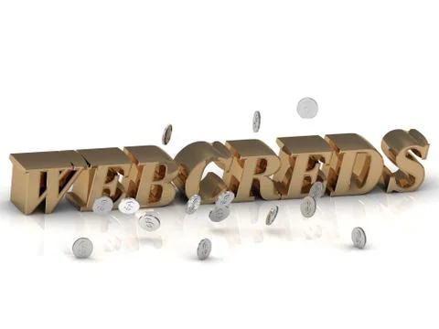 WEBCREDS - inscription of gold letters on white background Stock Illustration