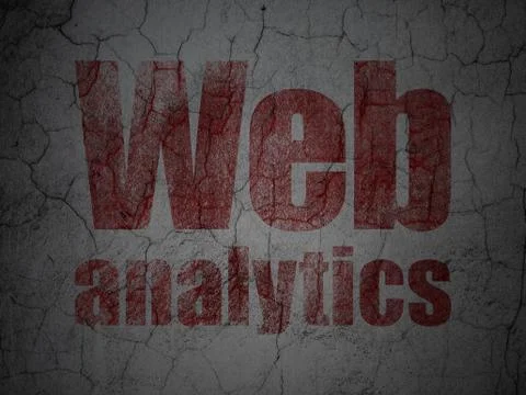 Webdesign concept: Web Analytics on grunge wall background 스톡 일러스트