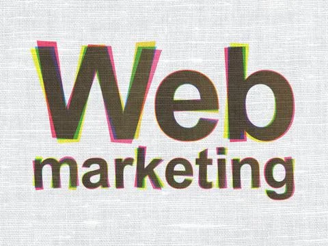 Webdesign concept: Web Marketing on fabric texture background Illustrazione stock