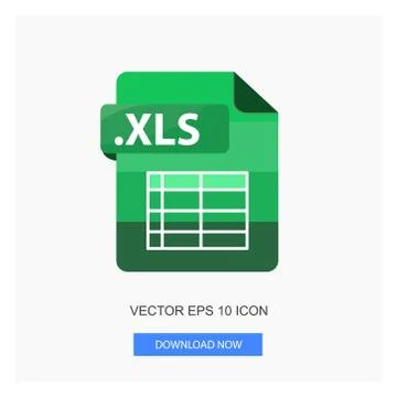WebDocument Formats Excel .XLS With Table Sign Symbol File Green Color Flat I Stock Illustration