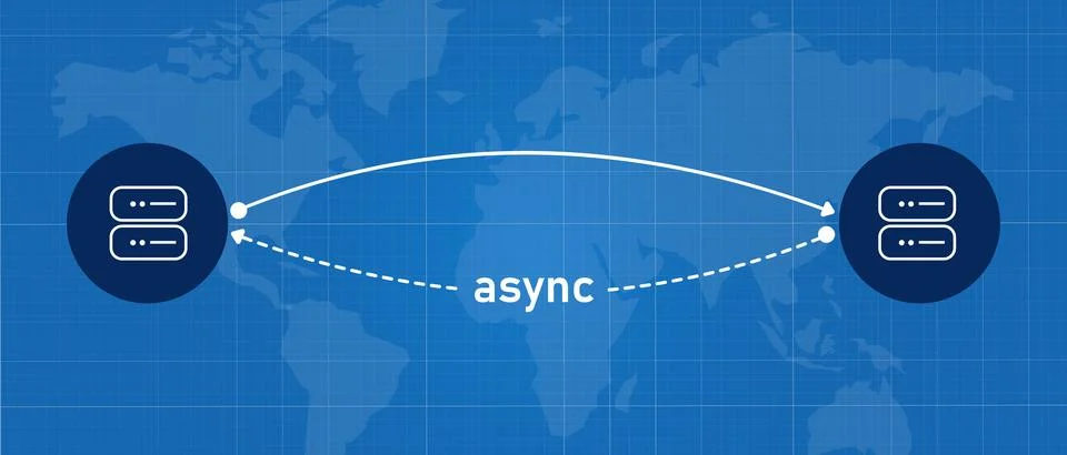 Webhook async asynchronous event-driven application request diagram scheme Stock Illustration