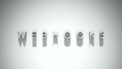 Webhooks 3D title animation with shadows on a white background Stock Footage 297269062