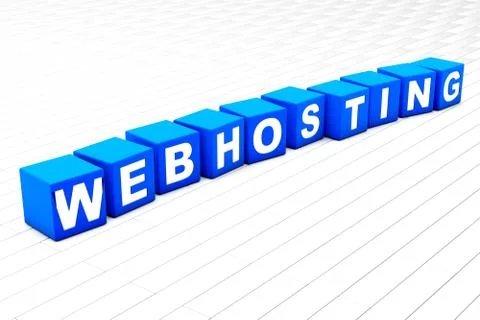 Webhosting word illustration Stock Illustration