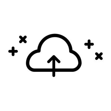 WebIcon features a cloud with an upward arrow, representing upload functionality Illustrazione stock