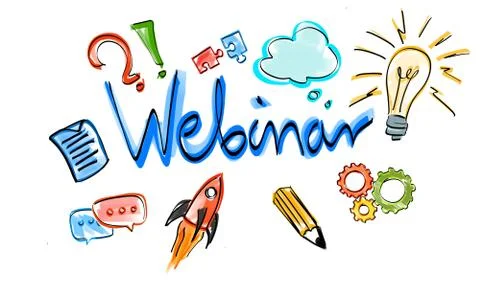 A webinar 3d digital online class training from home office Stock Illustration