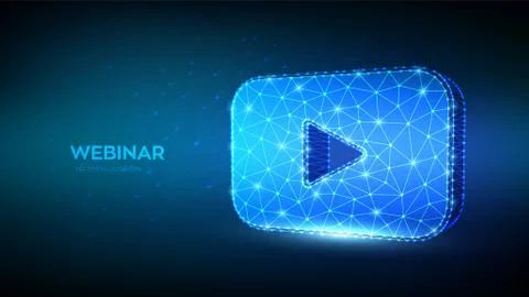 Webinar. Abstract Low Polygonal webinar icon. Internet conference. Web based  Stock Illustration