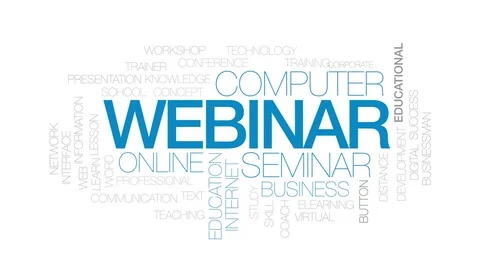 Webinar animated word cloud, text design animation. Kinetic typography. Stock Footage 75584040