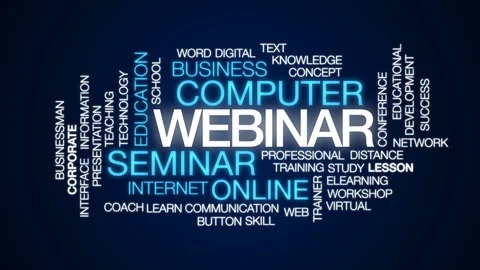 Webinar animated word cloud, text design animation. Stock Footage 75826060