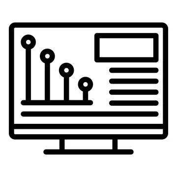 Webinar banner icon outline vector. Screen distance Stock Illustration